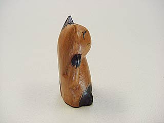 ネコ雑貨・バリ島の木彫りネコ「にっこり招き猫小茶2」